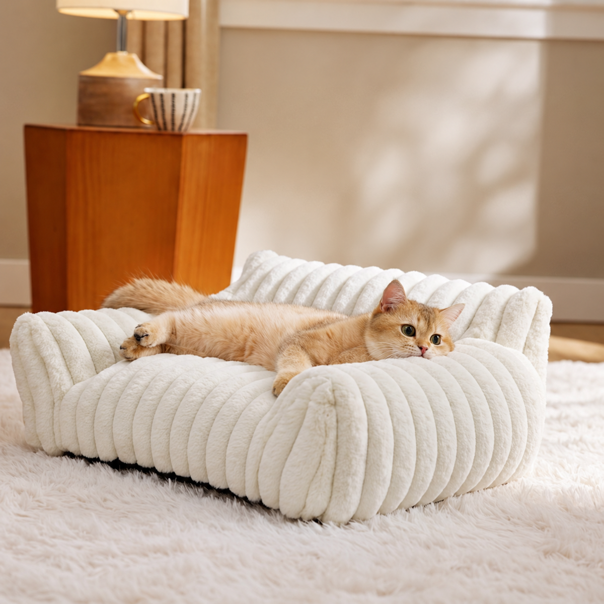 Shown on TV Fluffy Cute Cat Couch for Pets