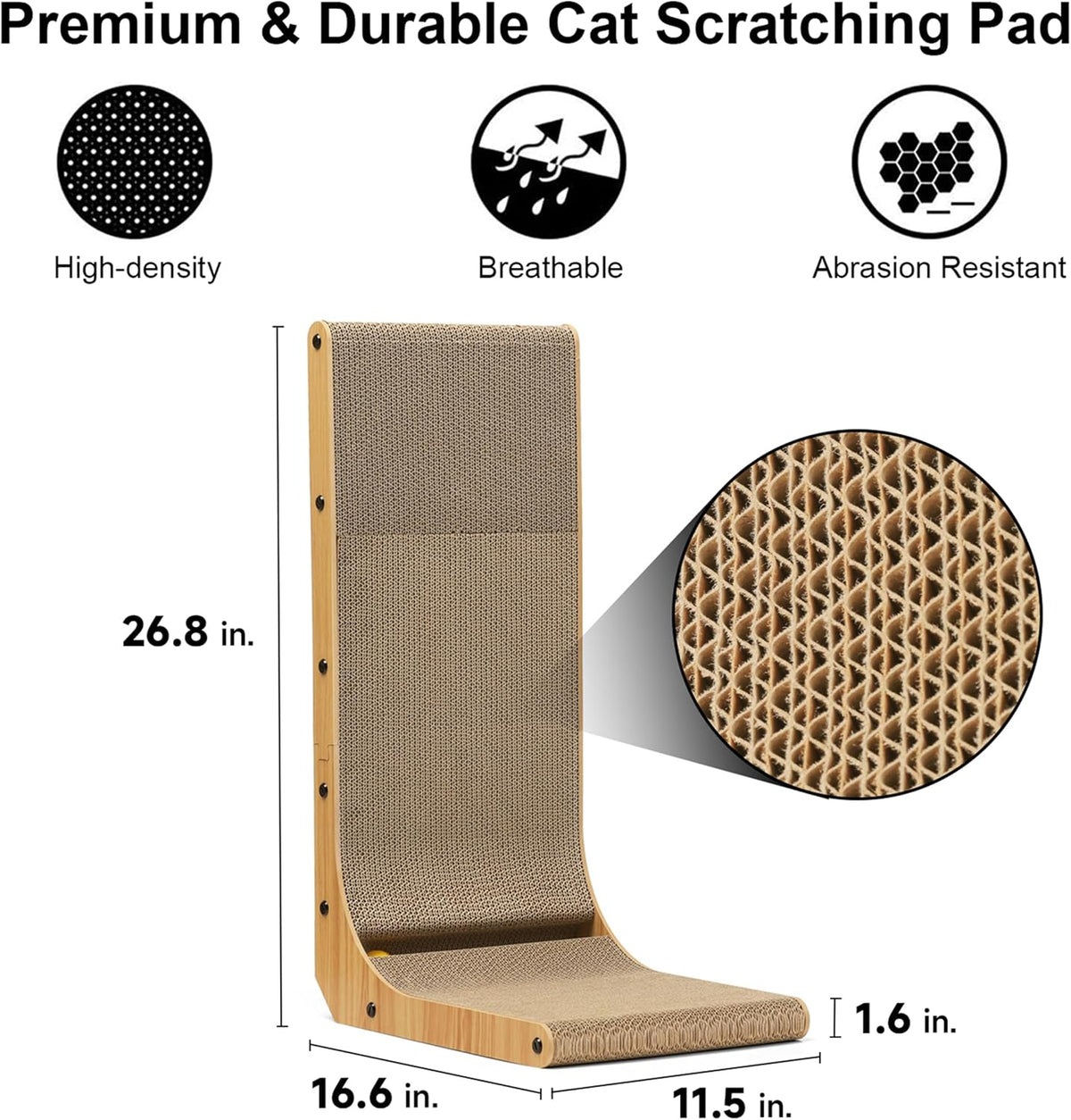 L Shaped Cat Scratch Pad for Indoor Cats